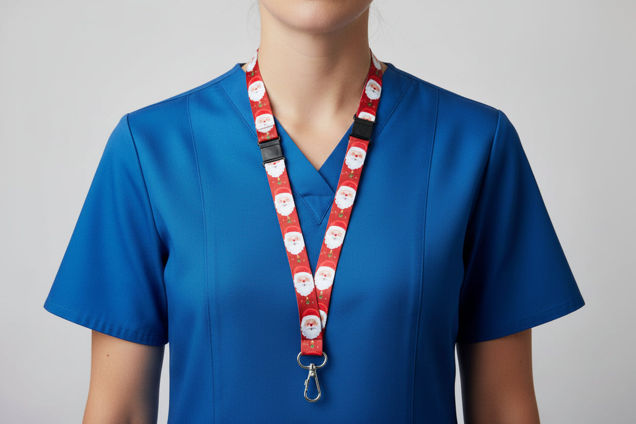 Handmade safety breakaway lanyard with anti-strangulation release points for NHS, healthcare, education and security staff