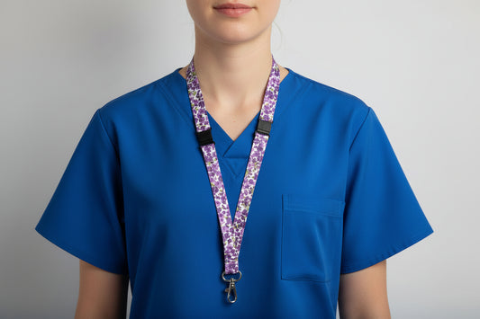 Handmade safety breakaway lanyard with multiple anti-strangulation breakaway points, designed for NHS, healthcare, mental health and security professionals