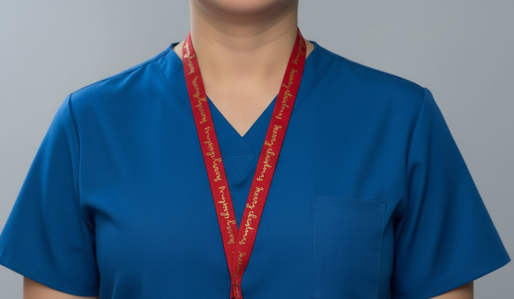 Handmade safety breakaway lanyard with anti-strangulation release points for NHS, healthcare, education and security staff