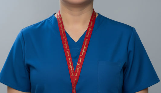 Handmade safety breakaway lanyard with anti-strangulation release points for NHS, healthcare, education and security staff