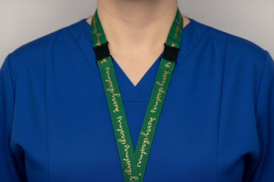 Handmade safety breakaway lanyard with anti-strangulation release points for NHS, healthcare, education and security staff