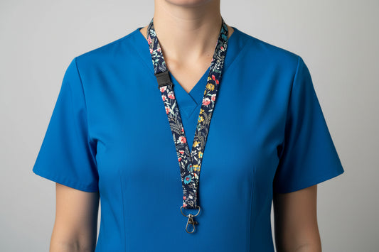 Handmade safety breakaway lanyard with multiple anti-strangulation breakaway points, designed for NHS, healthcare, mental health and security professionals