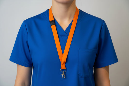 Handmade safety breakaway lanyard with multiple anti-strangulation breakaway points, designed for NHS, healthcare, mental health and security professionals