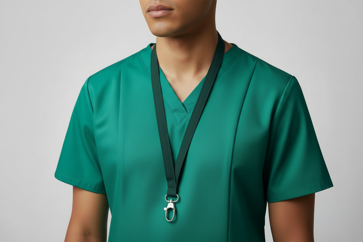 Handmade safety breakaway lanyard with multiple anti-strangulation breakaway points, designed for NHS, healthcare, mental health and security professionals