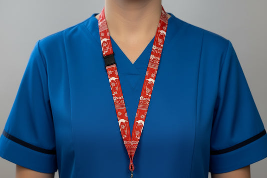 Handmade safety breakaway lanyard with anti-strangulation release points for NHS, healthcare, education and security staff
