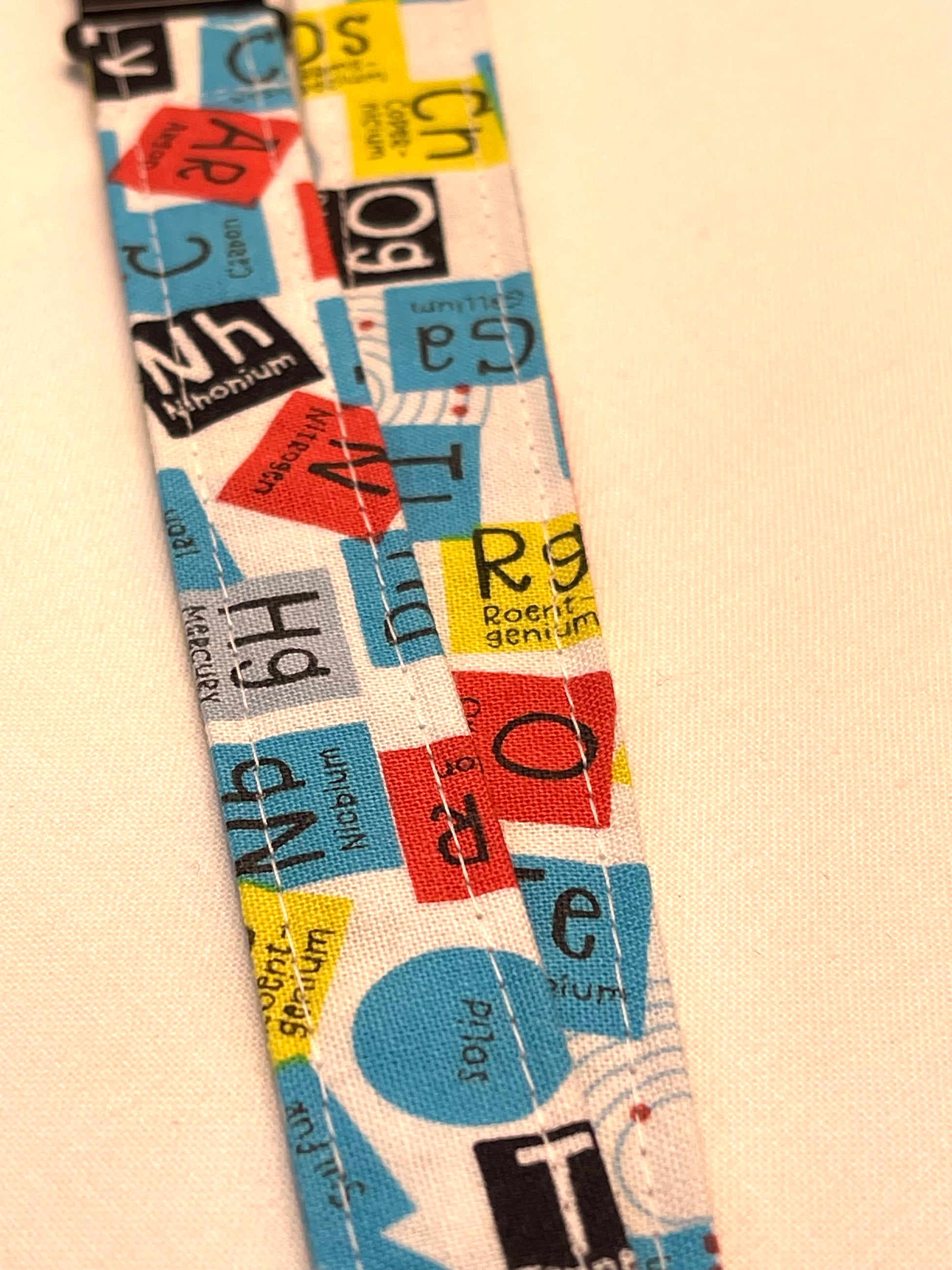 periodic fabric lanyard 