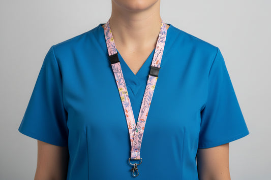 Handmade safety breakaway lanyard with anti-strangulation release points for NHS, healthcare, education and security staff
