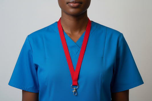 Handmade safety breakaway lanyard with multiple anti-strangulation breakaway points, designed for NHS, healthcare, mental health and security professionals