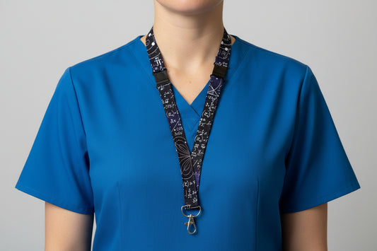 Handmade safety breakaway lanyard with multiple anti-strangulation breakaway points, designed for NHS, healthcare, mental health and security professionals