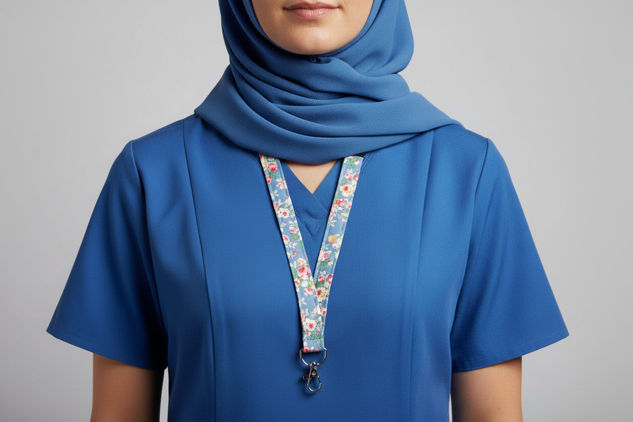 Handmade safety breakaway lanyard with multiple anti-strangulation breakaway points, designed for NHS, healthcare, mental health and security professionals