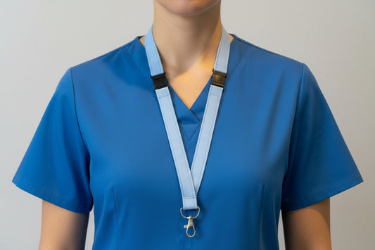 Handmade safety breakaway lanyard with anti-strangulation release points for NHS, healthcare, education and security staff