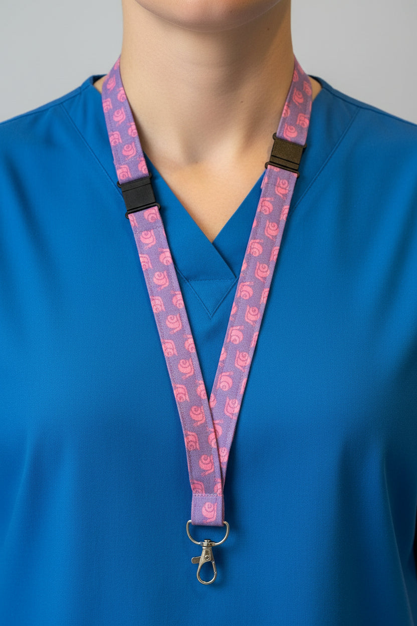 Handmade safety breakaway lanyard with anti-strangulation release points for NHS, healthcare, education and security staff