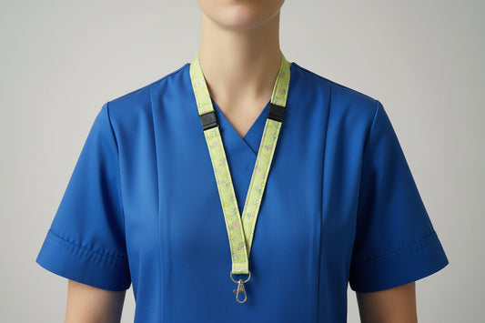 Handmade safety breakaway lanyard with anti-strangulation release points for NHS, healthcare, education and security staff