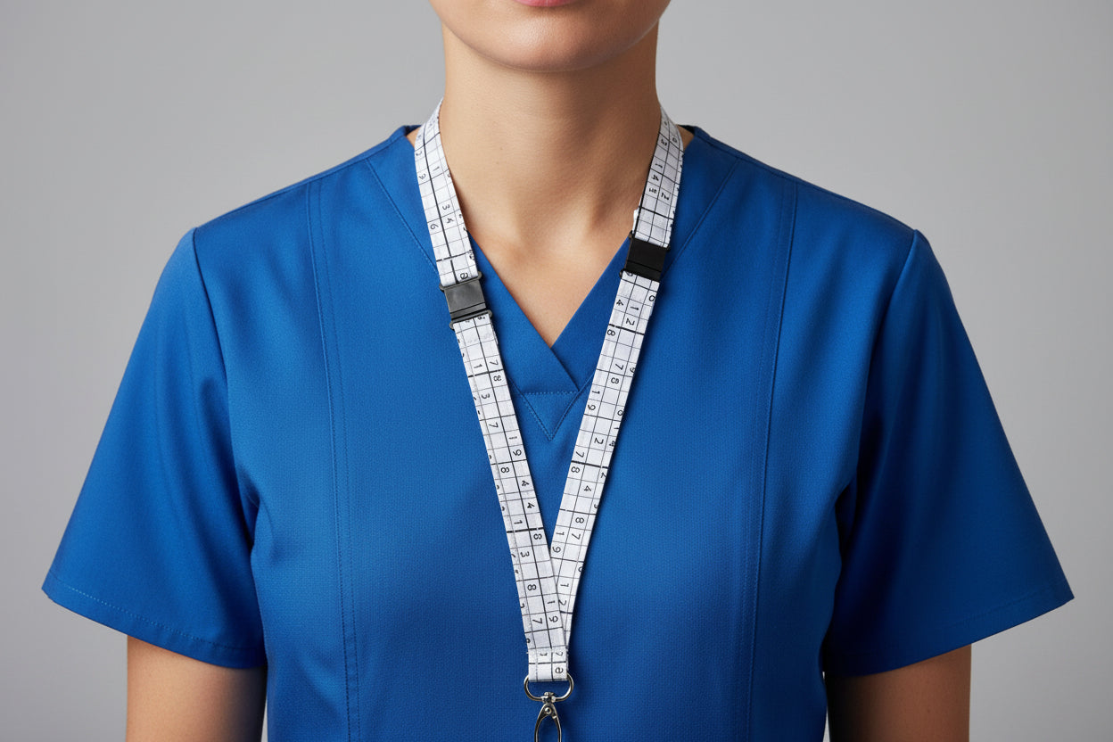 Handmade safety breakaway lanyard with anti-strangulation release points for NHS, healthcare, education and security staff