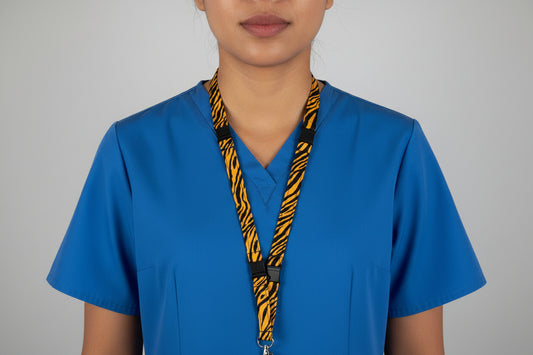 Handmade safety breakaway lanyard with anti-strangulation release points for NHS, healthcare, education and security staff