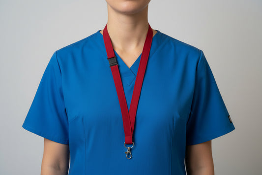 Handmade safety breakaway lanyard with multiple anti-strangulation breakaway points, designed for NHS, healthcare, mental health and security professionals